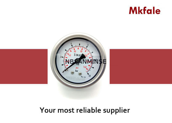 63 বি / এল 2.5 ইঞ্চি তরল ভর্তি জ্বালানী চাপ গেজ লেজার ঢালাই সিই সার্টিফিকেট সঙ্গে