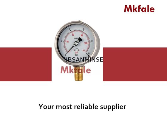 Bayonet কেস সঙ্গে ব্রাস সংযোগ তরল ভরাট চাপ গেজ