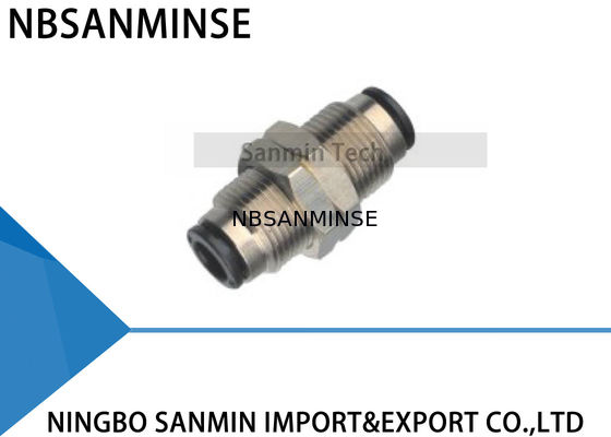 PMP ব্রাস বায়ু পায়ের পাতার মোজাবিশেষ বায়ুসংক্রান্ত বায়ু জিনিসপত্র ফিটিং বাল্কহেড ইউনিয়ন প্লাস্টিক বাতা বায়ুসংক্রান্ত পুশ