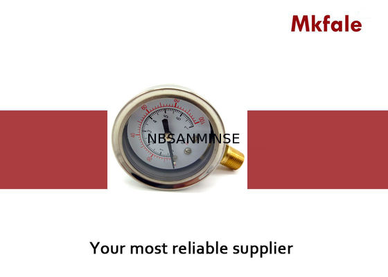 প্লাস্টিক উইন্ডো তরল ভরাট চাপ গেজ 50 মিমি বায়ুসংক্রান্ত / হাইড্রোলিক সিস্টেমের জন্য