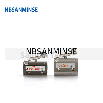 NBSANMINSE V2-M5 V2-1/8 2/2 ওয়ে এয়ার মেকনিক্যাল কন্ট্রোল ভালভ নিউমেটিক টু ওয়ে রোলার ভালভ অটোমেশন লাইন
