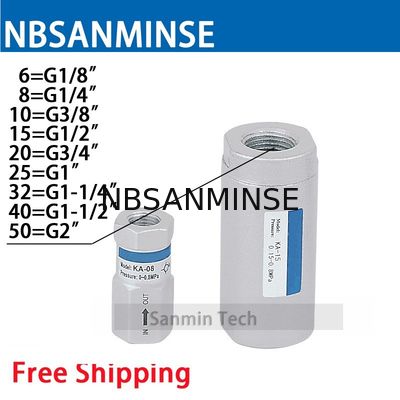 NBSANMINSE KA চেক ভালভ বায়ুসংক্রান্ত এয়ার ভালভ 1/8 1/4 3/8 1/2 3/4 1 1-1/4 1-1/2 2 অটোমেশনের জন্য এক দিকনির্দেশ ভালভ